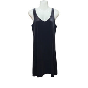 Gibson Look Sleeveless Dress Small Black Velvet Shift Sleeveless Sexy